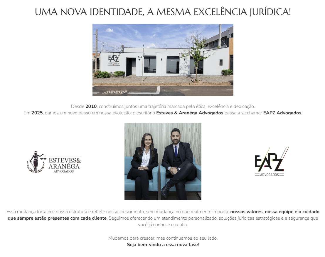 Comunicado Oficial - EAPZ Advogados